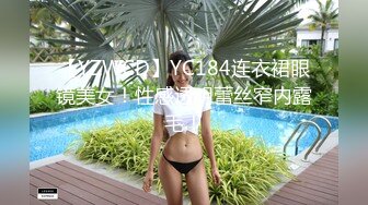 【YZWCD】YC184连衣裙眼镜美女！性感透明蕾丝窄内露毛！