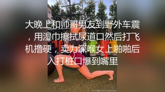 大晚上和帅哥男友到野外车震，用湿巾擦拭尿道口然后打飞机撸硬，卖力深喉女上啪啪后入打桩口爆到嘴里